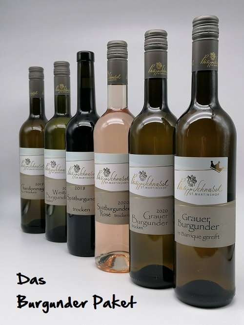 Wir lieben Rheinhessen-Burgunder!

Sie auch? Wir nehmen Ihnen die Entscheidung ab und haben in unserem Burgunder Paket unsere trockenen Burgunder-Weine im Vergleich zusammengestellt. Ideal, um Ihren Lieblingsburgunder zu finden!
Eine Weinbeschreibung liegt bei.

Inhalt: 6 Flaschen trockener Rot- und Weisswein  |  zzgl. Versand bei Einzelbestellung
Wein-Nummer: 1103, 1105, 1107, 1112, 1113, 1201

[Preis pro Liter im Paket: 8,87 €]